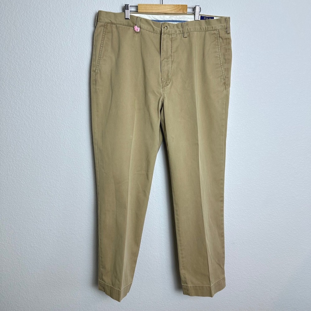 Polo Ralph Lauren Classic Fit Chino Pants Mens 38x30 Khaki Tan Cotton Twill